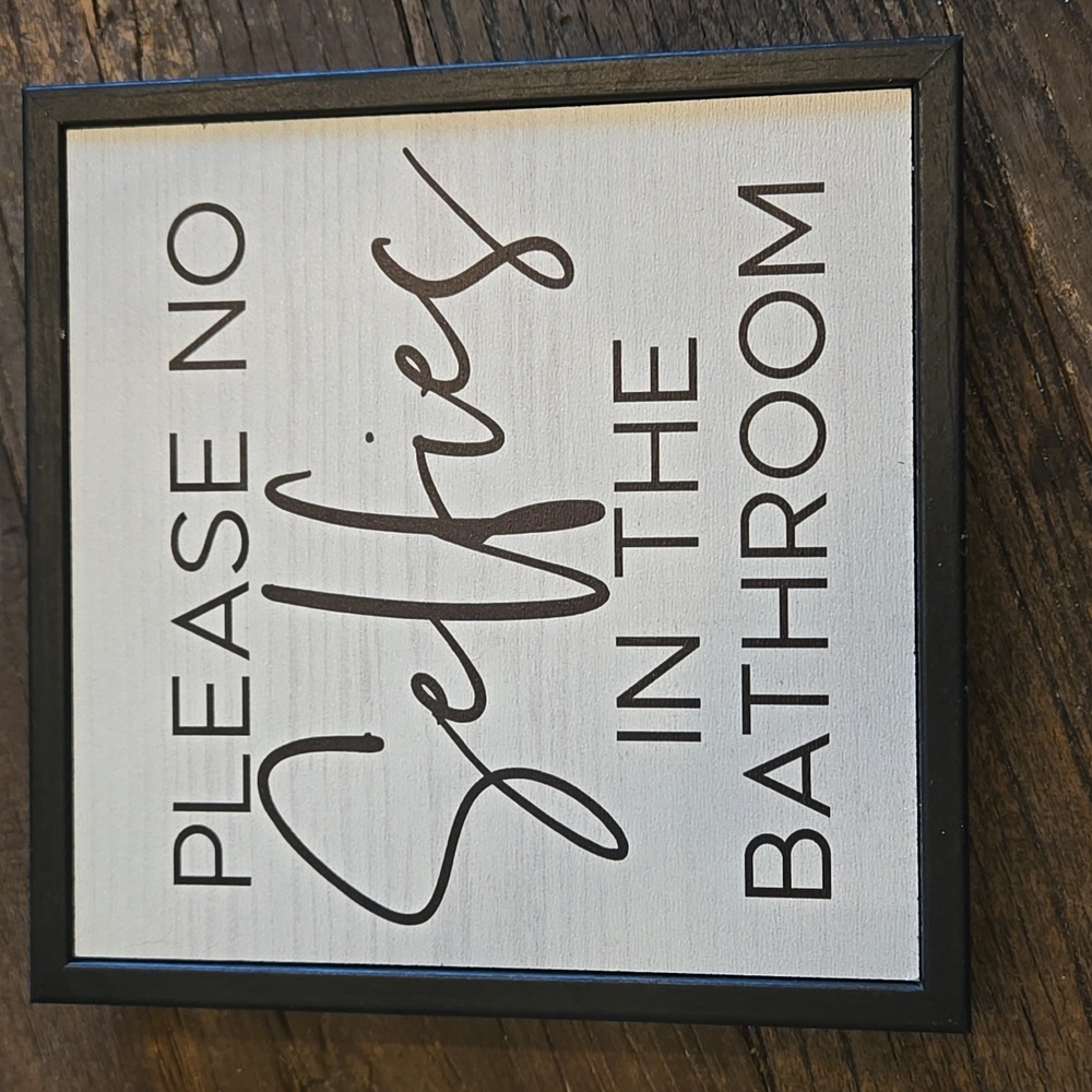 Black and White Bathroom Sign